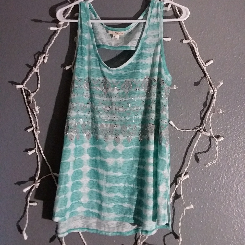 Teal sequin shirt